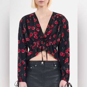 NWT The Kooples Crop Top Cherries size 2 Medium